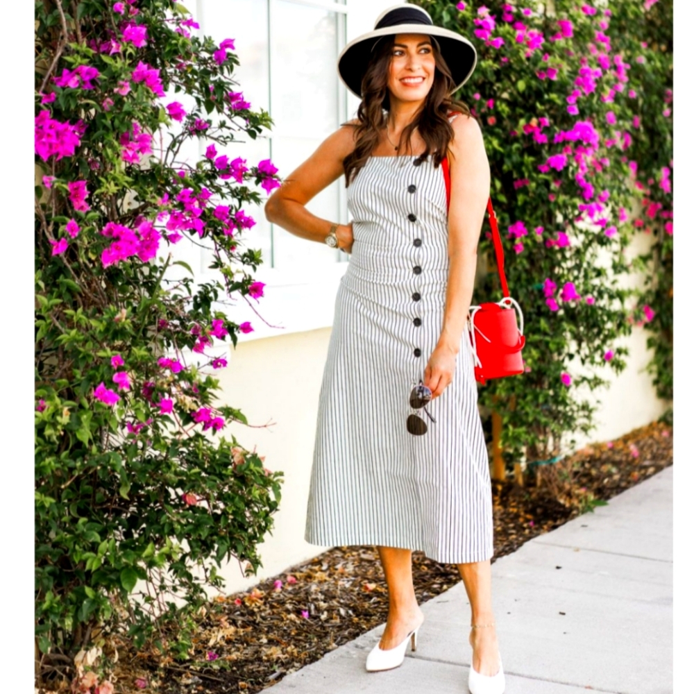 Who what wear Collection Striped MIDI Dress